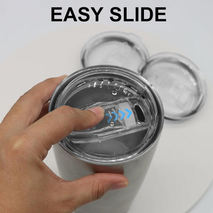 4 Pcs 20 oz Tumbler Lids Tumbler Replacement Lids Replacement Spill Proof Splash Resistant Slider for 3.2 Inch Cup Mouth Tumbler Cup (20 oz)