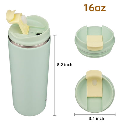 Konokyo Tumbler with Lid, 16 oz Travel Coffee Mug Double Wall Vacuum Stainless Steel Thermal Metal Cup Insulated Water Bottle,Navy Blue