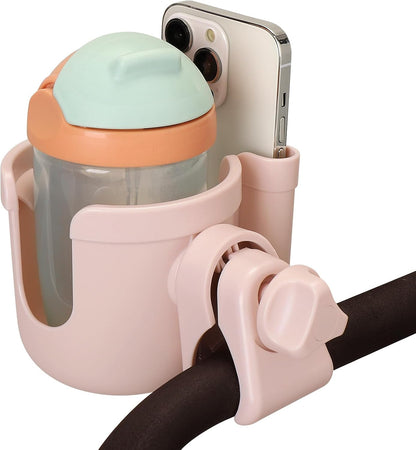 Accmor Stroller Cup Holder with Phone Holder, Bike Cup Holder, Universal Cup Holder for Uppababy Nuna Doona Strollers, 2-in-1 Cup Holder for Walker, Wheelchair, Scooter - Colors A