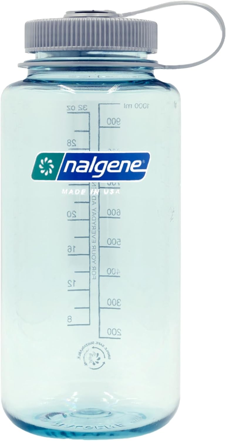 Nalgene 32 oz Wide Mouth Water Bottle | BPA-Free, Durable & Leak Proof, Lightweight Bottle for Hiking & Gym, Work & Travel