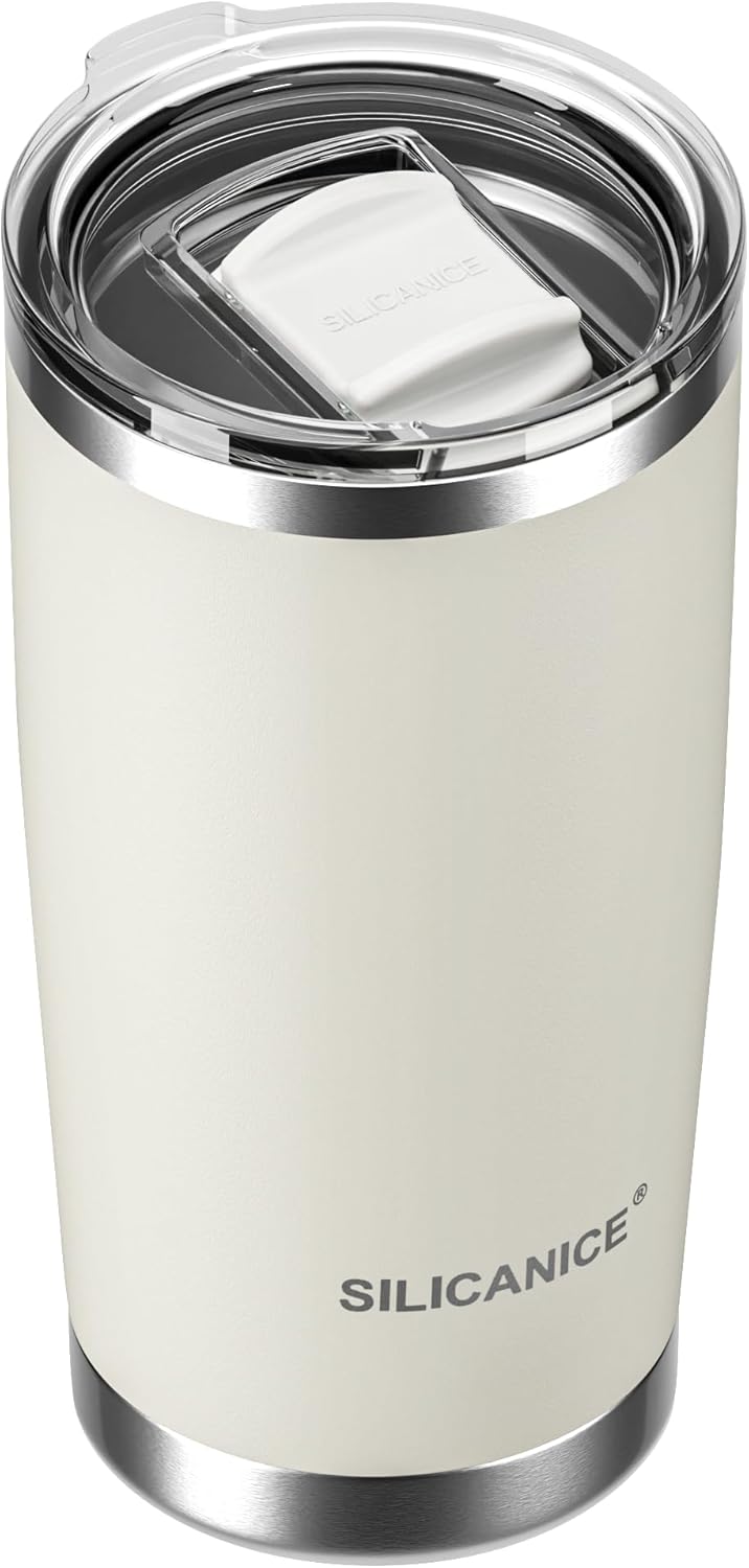 20oz Hygienic Insulated Tumbler — 100% Leakproof Lid with Removable Spout & Straw, Reinforced Vacuum-Protection Base, Cup Holder Friendly, for Iced Coffee, Smoothie/Water on the Go - Pink Sand