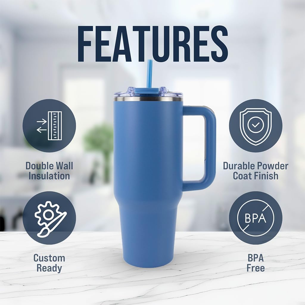 Hogg Big Swig 40 oz Tumbler with Handle and Straw - Red, 40oz Insulated Stainless Steel, Water Tumbler with Straw, Water Cup with Handle, Versatile Leak Proof Lid