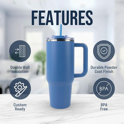 Hogg Big Swig 40 oz Tumbler with Handle and Straw - Red, 40oz Insulated Stainless Steel, Water Tumbler with Straw, Water Cup with Handle, Versatile Leak Proof Lid
