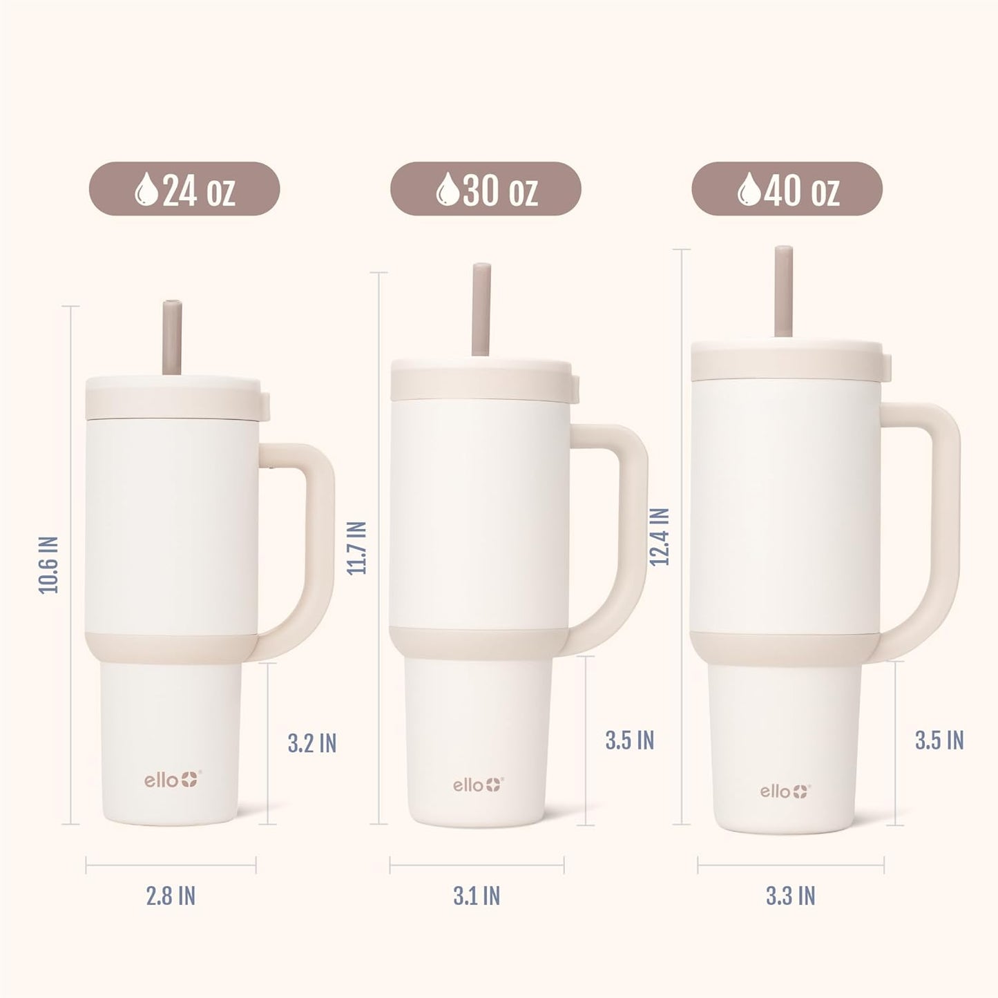 Ello Oasis 40 oz Tumbler with Handle & Retracting Straw | Reusable Insulated Stainless Steel Cup 100% Leakproof, Gifts for Teens Women Men | Keeps cold for 24 Hours, Cup Holder Friendly, Daisies