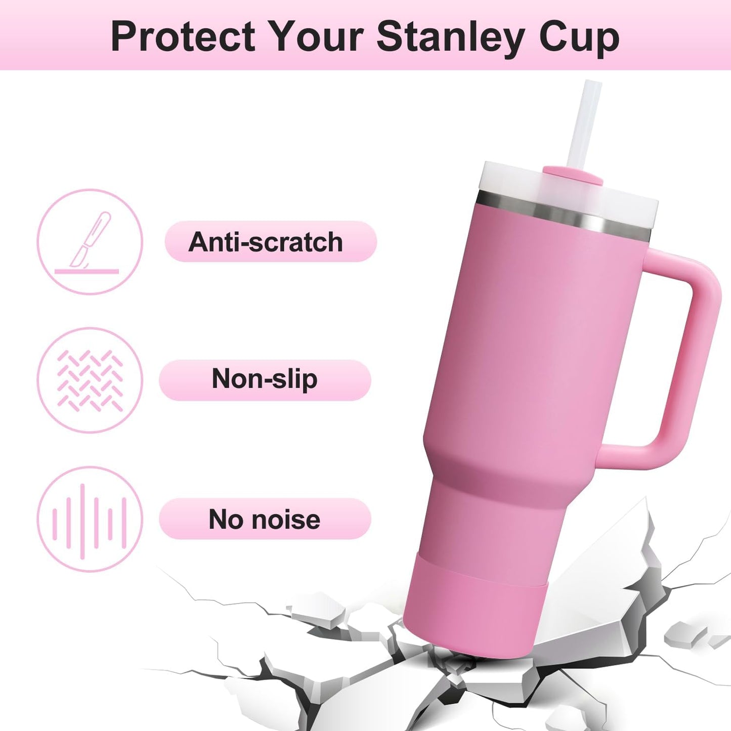 Affute Protective Silicone Boot for Stanley Quencher H2.0 40 30 20 oz & IceFlow Flip 30 20 oz, BPA Free Anti-Noise Anti-Scratch, Stanley Cup Protector Sleeve Cover Boot
