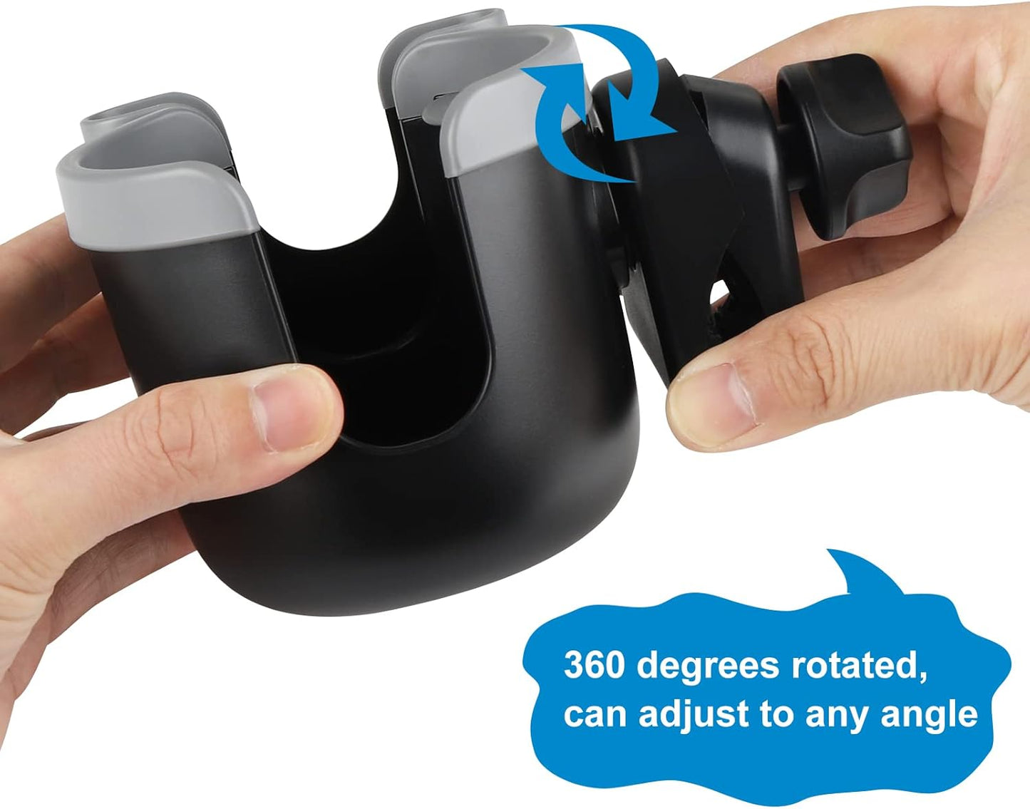 Accmor Stroller Cup Holder with Phone Holder, Bike Cup Holder, Universal Cup Holder for Uppababy Nuna Doona Strollers, 2-in-1 Cup Holder for Walker, Wheelchair, Scooter - Colors A