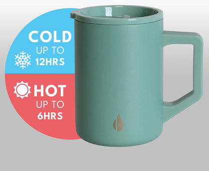 Elemental Insulated Coffee Mug - Triple-Wall Stainless Steel Summit Travel Cup for Hot and Cold Drinks - Thermal Coffee Mug with Lid and Handle for Camping, Office & Travel 16oz - Rainbow Speckle