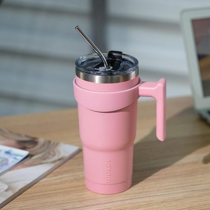 BJPKPK Tumbler With Handle And Straw Lid 40 oz Stainless Steel Insulated Coffee Tumbler Cups For Home, Office or Car,Turquoise
