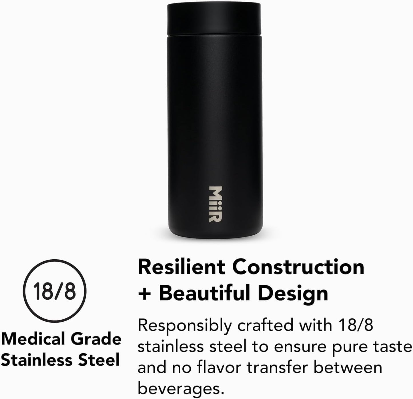 MiiR 360 Traveler, Stainless Steel Double-Wall Vacuum Insulated Tumbler - Leakproof 360 Lid for Easy Sipping on the Go; Perfect for Hot & Cold Drinks