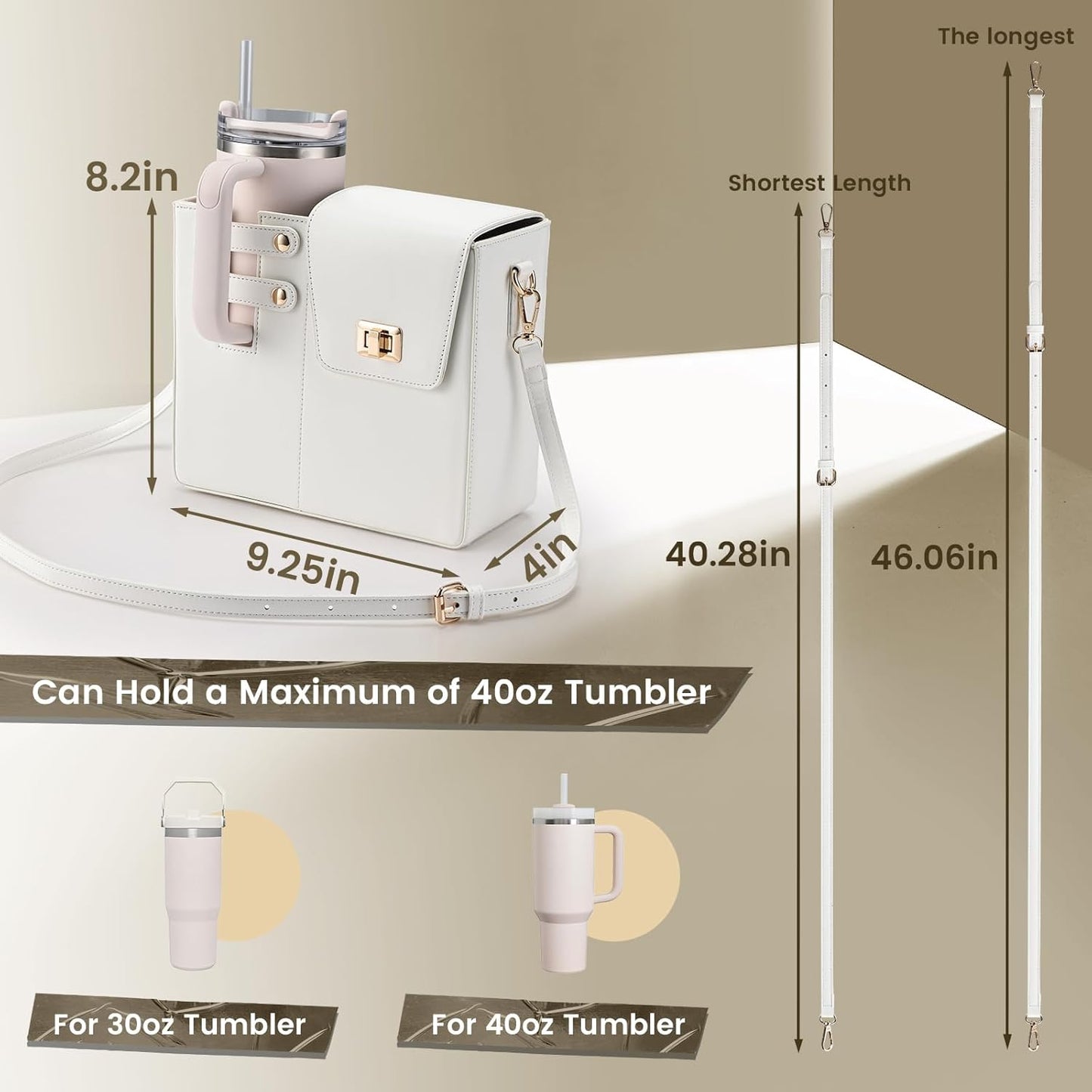 Outdoor Portable Crossbody Water Cup Purse Bag Water Bottle Carrier Bag with Phone Pocket Tumbler Carrier with Strap