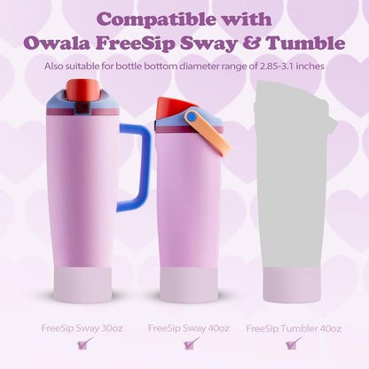 2PCS Silicone Boots for Owala 30oz & 40oz FreeSip Sway Bottles & Tumblers – Non-Slip, Scratch-Resistant, Stability Enhancer for Owala Accessories (Eucalyptus Green) - Colors A