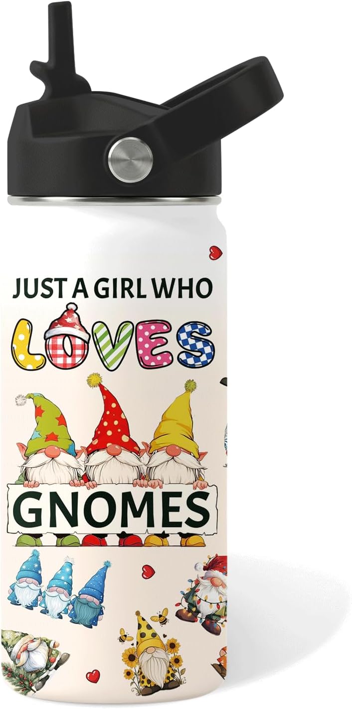 Strawberry Gifts for Kids - 16oz Pink Kids Water Bottle with Straw Lid, Stainless Steel Insulated Water Bottle, Leakproof, BPA-Free, for Girls, School, Strawberry Lover Children Birthday Gift Cup(1pc)