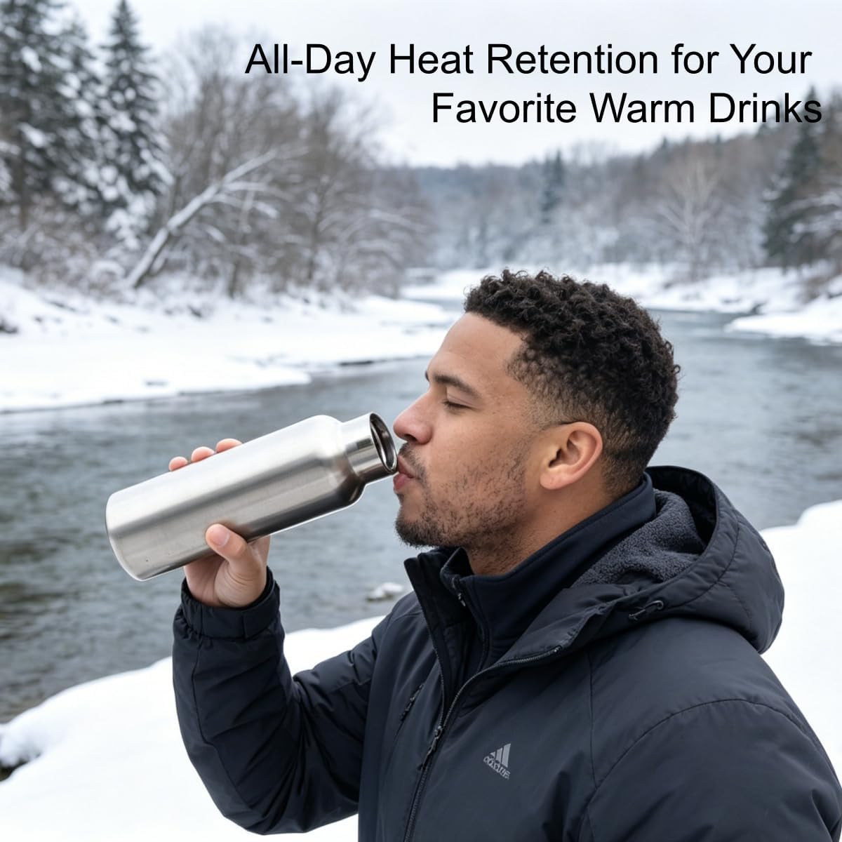 Vacuum Insulated Stainless Steel Water Bottle Insulated Water Bottle Wide Mouth Insulated Metal Bottle for Cold Drinks I BPA-Free Bottle for Travel (17oz)