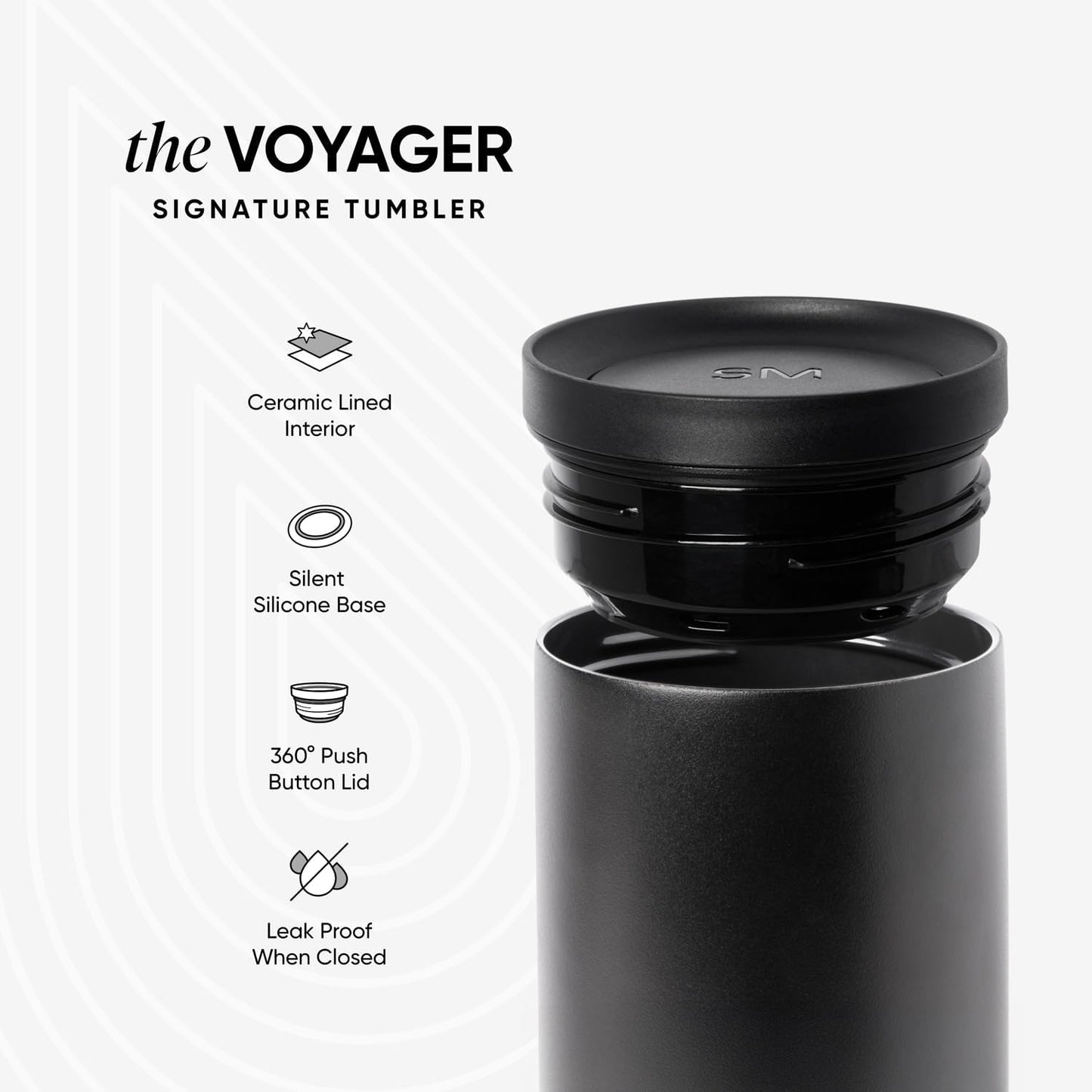 Simple Modern Travel Coffee Mug Tumbler with 360° Lid | Ceramic-Lined Insulated Stainless Steel Cold Brew Iced Coffee Cup | Gifts for Women Men Her Him | Voyager Signature | 16oz | Sea Glass Sage