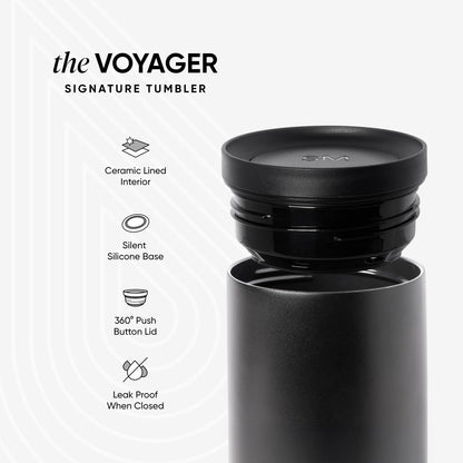 Simple Modern Travel Coffee Mug Tumbler with 360° Lid | Ceramic-Lined Insulated Stainless Steel Cold Brew Iced Coffee Cup | Gifts for Women Men Her Him | Voyager Signature | 16oz | Sea Glass Sage