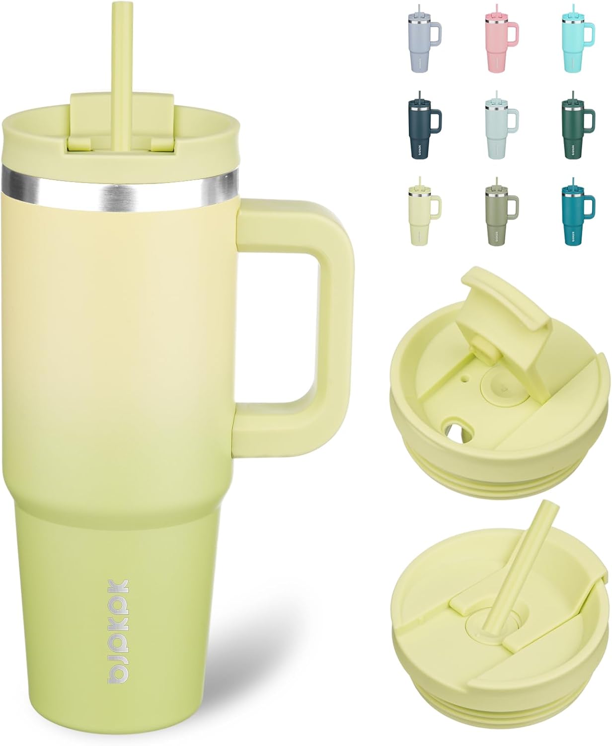 BJPKPK 30oz Stainless Steel Insulated Tumbler With Handle And Lid Straw Travel Coffee Mug Thermal Cup,Black