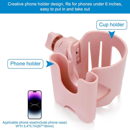 Accmor Stroller Cup Holder, Universal Cup Holder for Walker Wheelchair Bike, 360° Rotatable Stroller Cup Holder Attachment Accessories for Walker, Wheelchair, Scooter