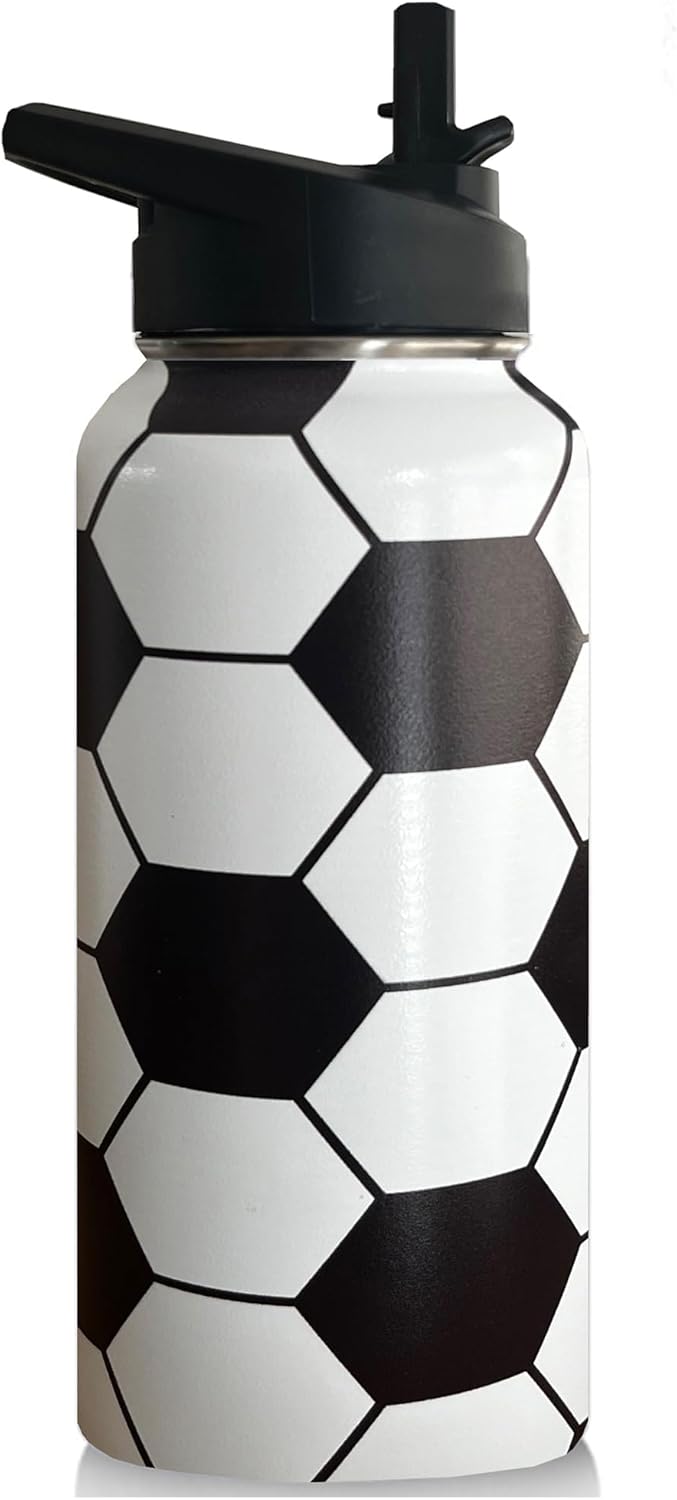 32oz Pickleball Water Bottle Insulated Vacuum Stainless Steel Tumbler Travel Mugs With Straw for Game Sport,Pickleball Accessories