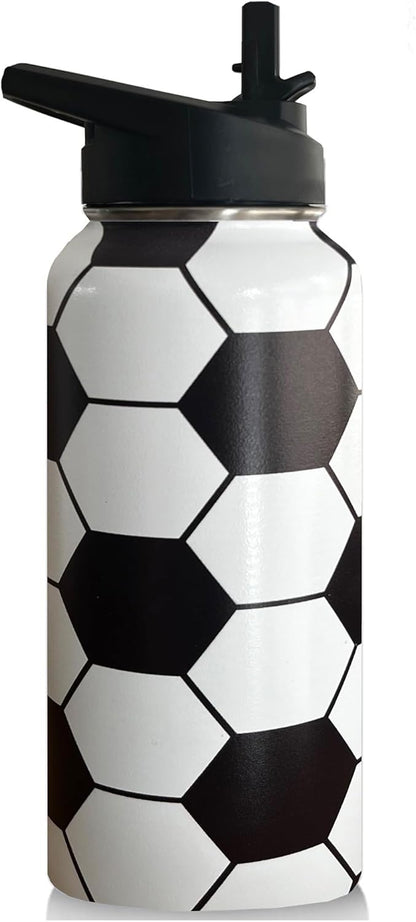 32oz Pickleball Water Bottle Insulated Vacuum Stainless Steel Tumbler Travel Mugs With Straw for Game Sport,Pickleball Accessories