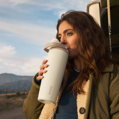 Owala FreeSip Sway Insulated Stainless Steel Water Bottle with Two-Way Spout, Built-In Straw and Bucket Handle, Made for Travel, School, and Sports, 30oz, BPA Free, Leak Proof, Daybreak