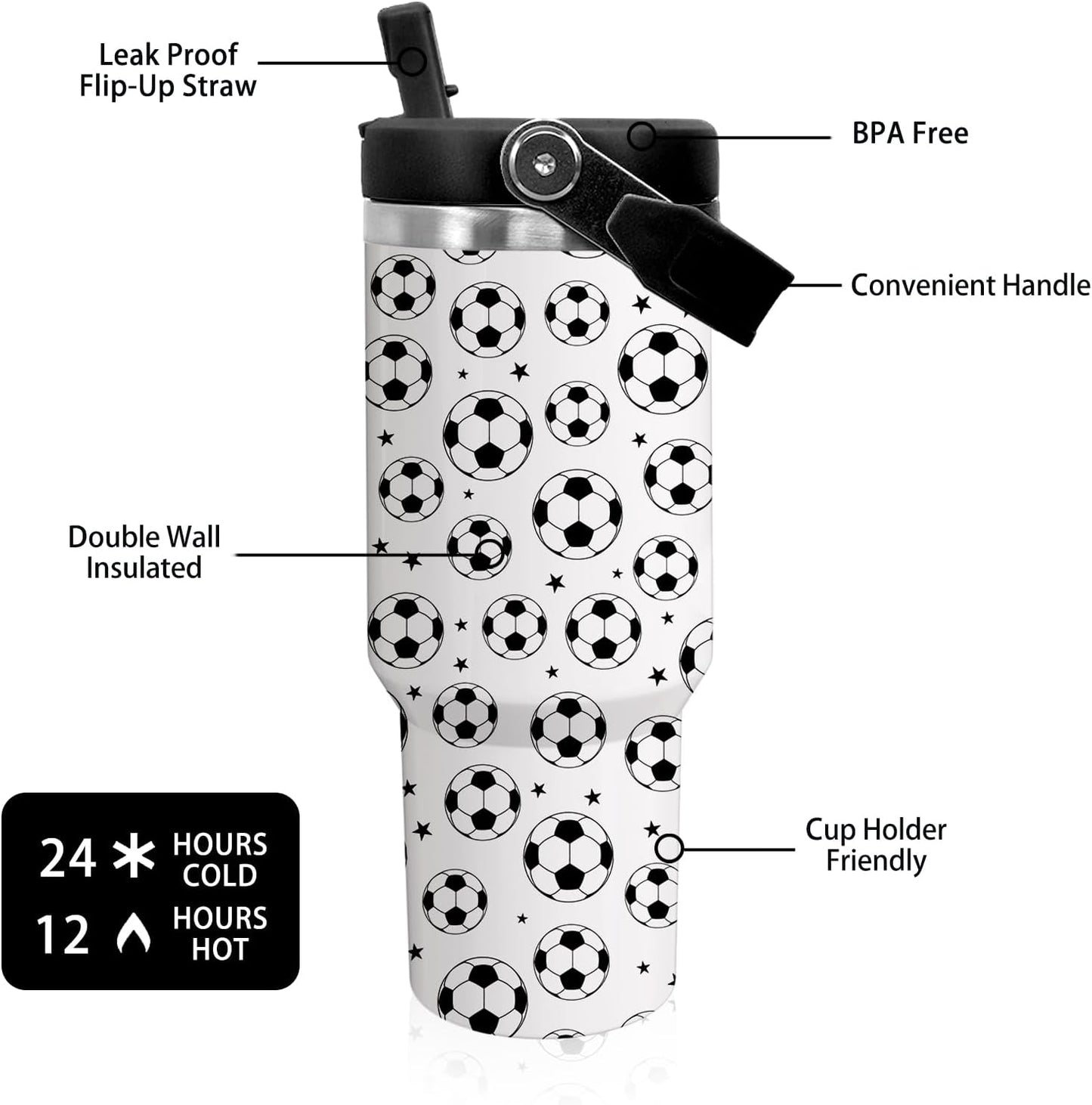 30 oz Tumbler with Handle Flip Straw Leak Proof - Pickleball Mug 30oz Tumbler Travel Coffee Mug with Handle - Birthday Gifts for Women Pickleball Lovers Players 30 Ounce Stainless Steel Cup