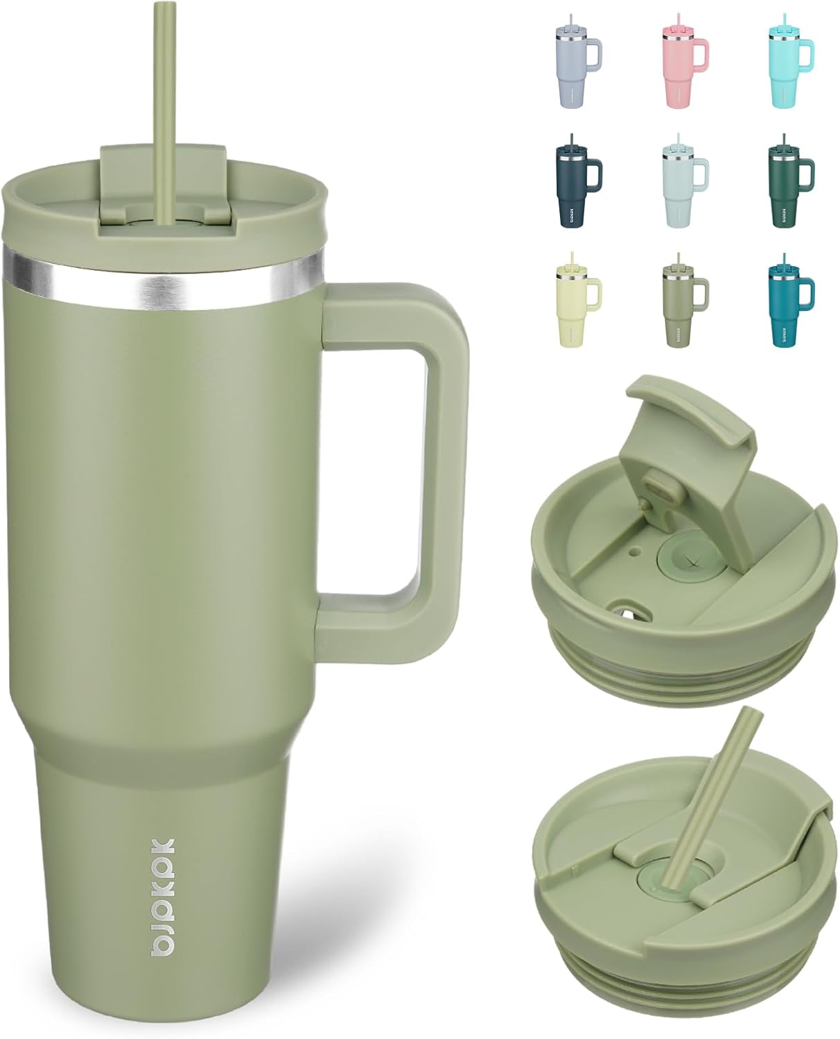 BJPKPK 30oz Stainless Steel Insulated Tumbler With Handle And Lid Straw Travel Coffee Mug Thermal Cup,Black