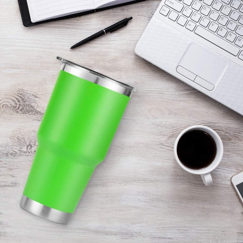 D·S 30oz Blue Tumbler Stainless Steel Double Wall Vacuum Insulated Mug with Straw and Lid, Cleaning Brush for Cold and Hot Beverages