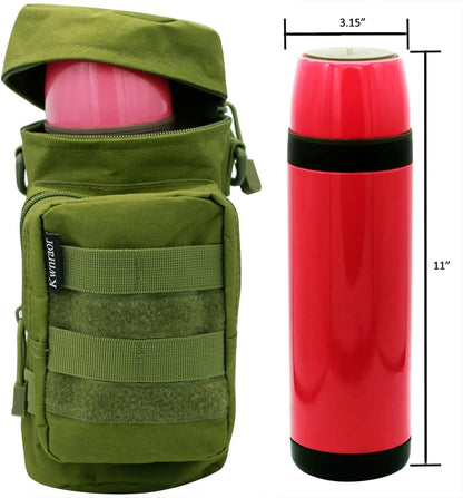 Molle Water Bottle Holder, Tactical Water Bottle Pouches for Backpack with D-Ring Hook