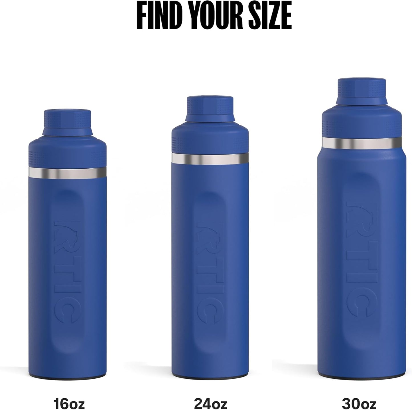 RTIC 24oz Refuel Water Bottle with Workout Protein Shaker, Insulated, Stainless Steel, Metal, Double Wall Vacuum-Insulation, Ceramic Lined, Leak-Proof Chug Lid, Tumbler, Black