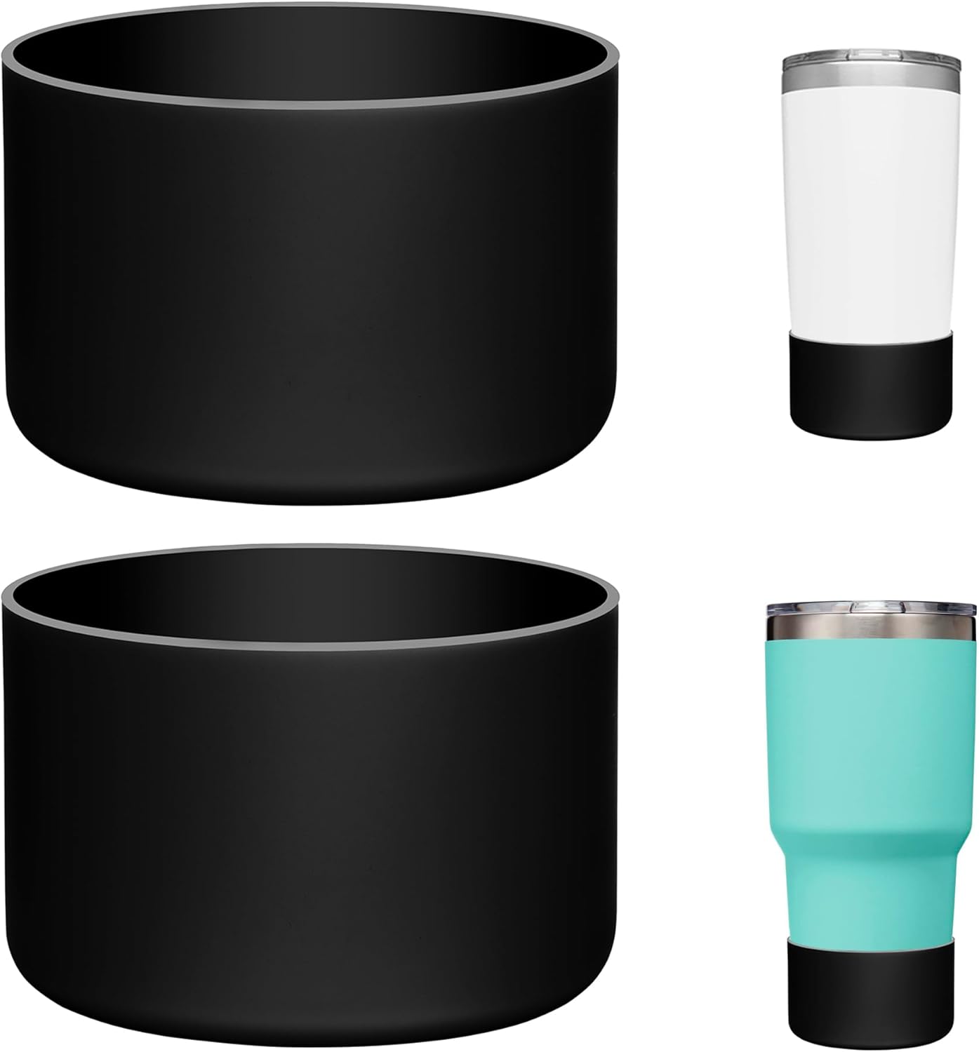 2 Pack Silicone Boot Protectors | Compatible with YETI Rambler 20/30oz, 10oz Tumbler, 20/30oz Travel Mugs | Universal Fit for 2.75-2.85" Base | BPA-Free | Dishwasher Safe (Canyon Red)
