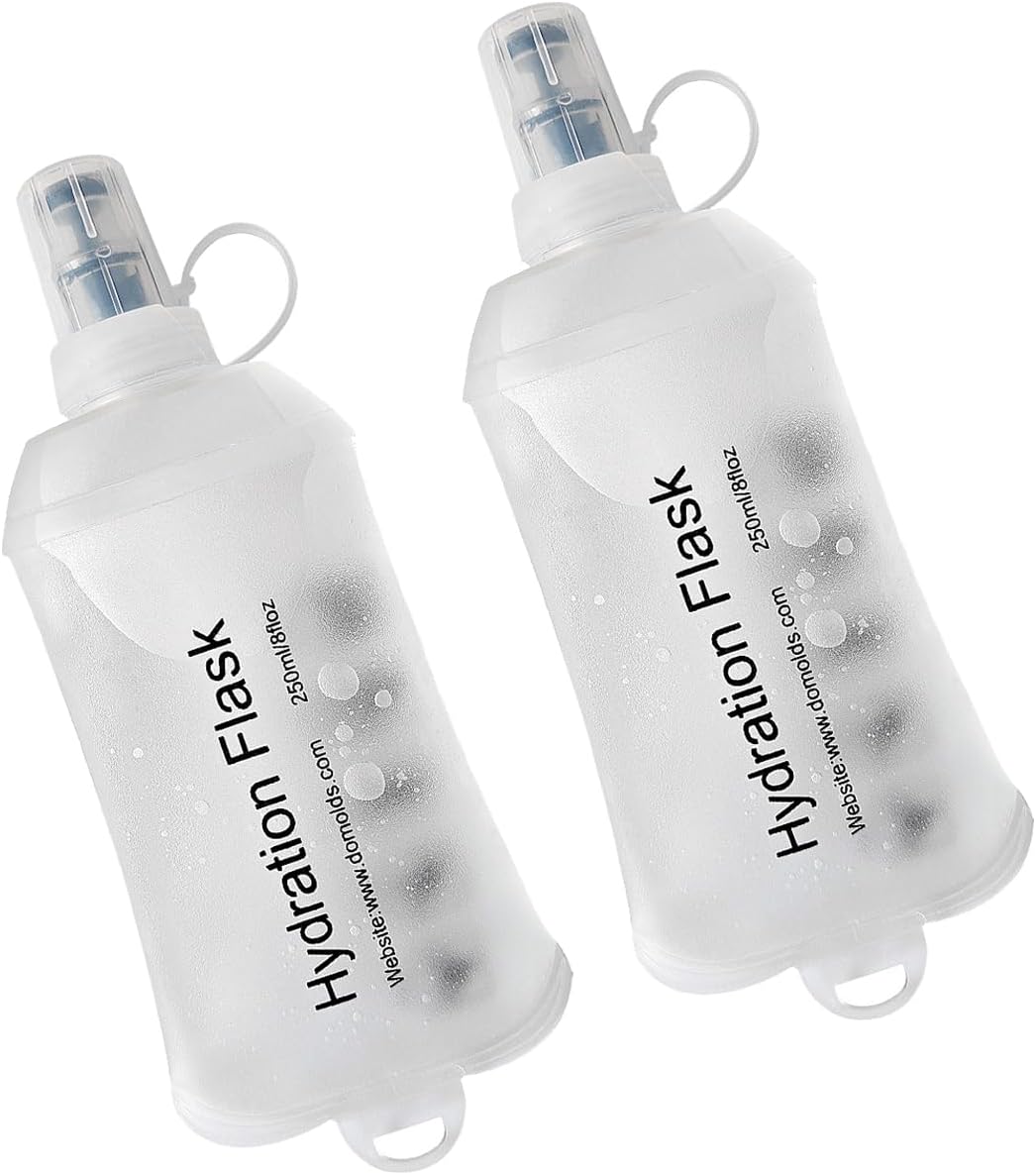 WILDREEDS 500ml Soft Flask, TPU Collapsible Soft Water Bottle for Hydration Pack, Running Vest, Folding Water Bottle for Hiking Cycling Climbing-1Pcs, White