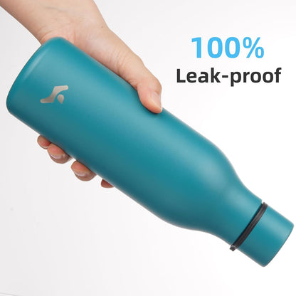 Konokyo Insulated Water Bottle with Strap,18 oz Double Wall Stainless Steel Vacuum Bottles Metal Water Flask,Macaron Green - Colors B