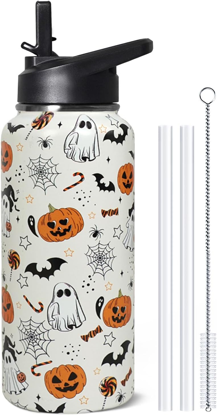 32 oz Pickleball Insulated Water Bottle with Straw - Pickleball Gym Hiking Sports Coffee Mug | Perfect Pickleball Gifts for Women, Pickleball Decor Accessories