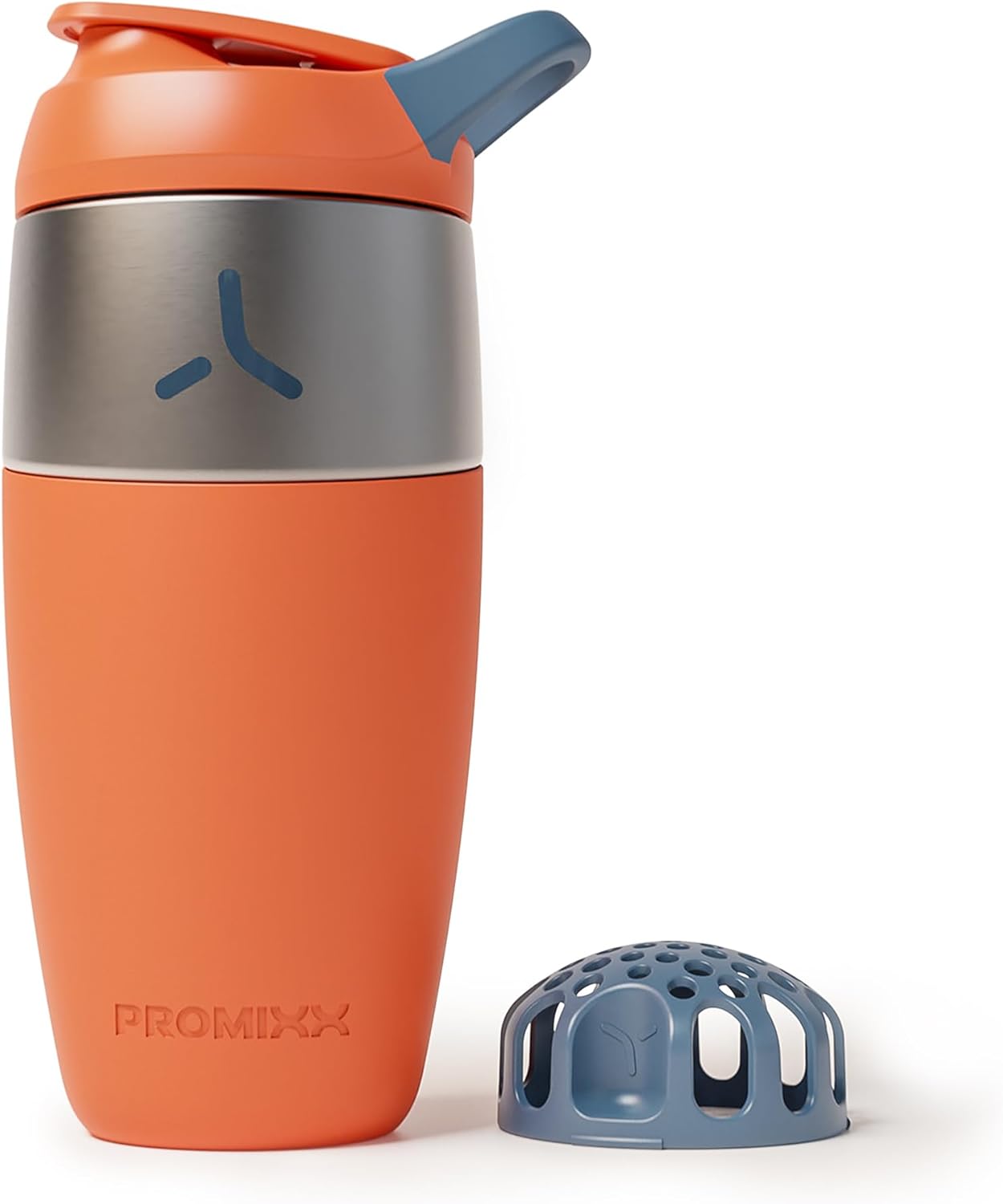 Promixx Pursuit Stainless Steel Shaker Bottle - 26oz Lightweight Metal Protein Mixer with Snap-Fit Agitator for Smooth Shakes - Leak-Proof Gym Shaker Cup for Fitness & Travel - Midnight Blue