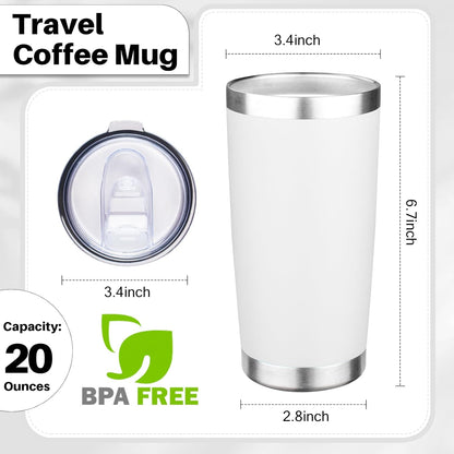 20oz Tumbler with Lid Double Wall Vacuum Insulated Travel Coffee Mug Stainless Steel Thermal Cup Powder Coated Sturdy Coffee Tumbler for Hot and Cold Beverage (Baby blue,1)