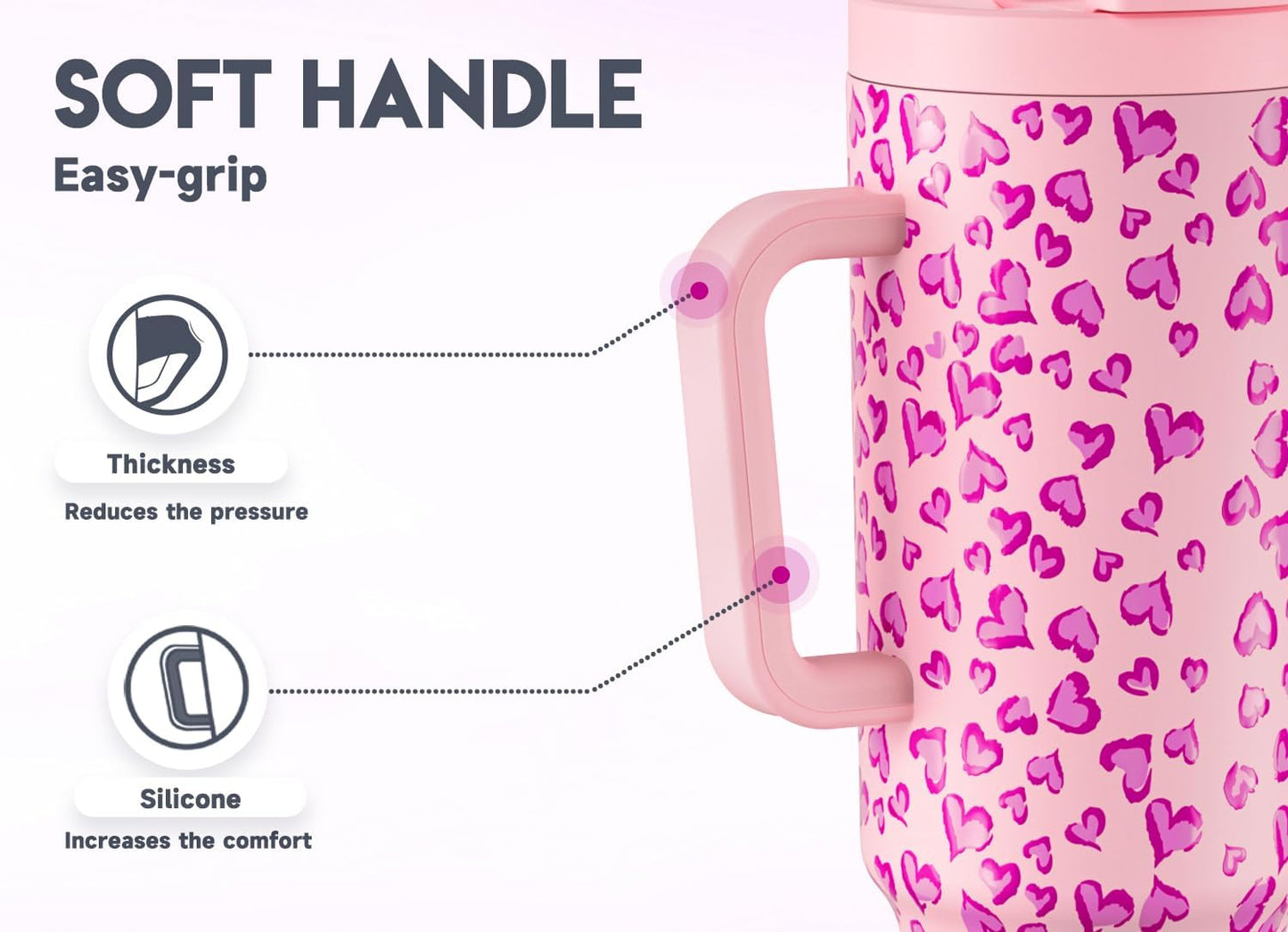 Meoky 32 oz Tumbler with Handle and Flip Straw, 100% Leakproof Tumbler with Lid and Straw, Stainless Steel Insulated Cup, Cupholder Friendly, Keeps Cold for 24 Hours (Night)