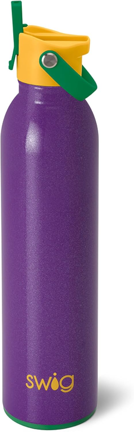 Swig Life 36oz Insulated Water Bottle, Travel Water Bottle with Straw and Lid, Cup Holder Friendly, Stainless Steel (Pickleball)