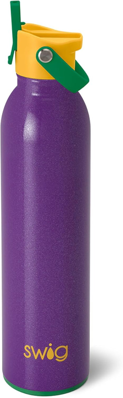 Swig Life 36oz Insulated Water Bottle, Travel Water Bottle with Straw and Lid, Cup Holder Friendly, Stainless Steel (Pickleball)