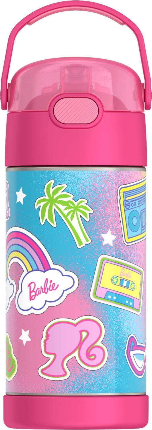 THERMOS FUNTAINER Water Bottle with Straw - 12 Ounce - Kids Stainless Steel Vacuum Insulated Water Bottle with Lid, Bluey - Colors B