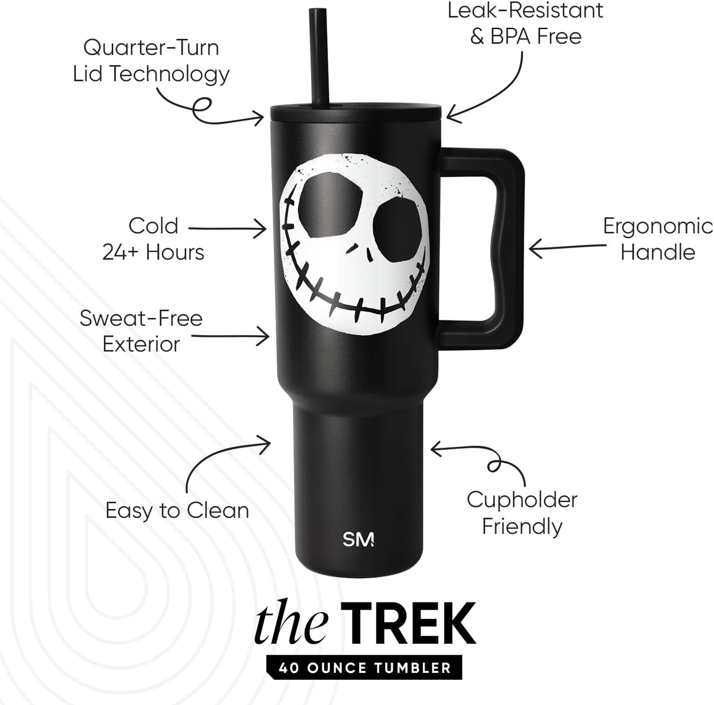 Simple Modern Halloween Signature Voyager | 16oz Travel Coffee Mug Tumbler with 360° Lid | Gifts for Women Men | Ceramic-Lined Insulated Stainless Steel Cold Brew Iced Coffee Cup | Spooky Mix