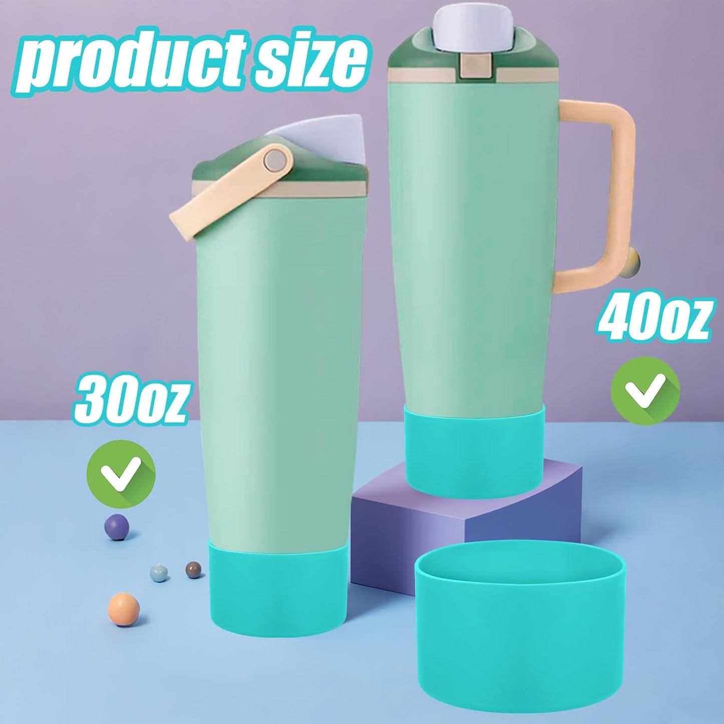 Mity rain 2PCS Protective Silicone Boots for Owala 30oz & 40oz FreeSip Sway Bottles & Tumblers - Accessories for owala, Enhances Stability & Prevents Scratches(Black Cherry)