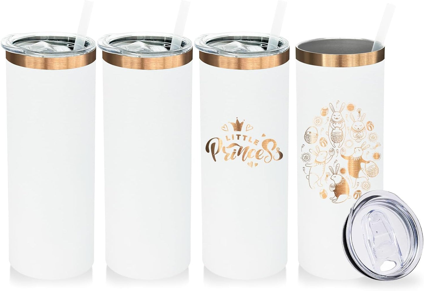 20 oz Skinny Tumblers Bulk, Stainless Steel Insulated Tumbler with Lids and Straws, Slim Double Wall Powder Coated Travel Coffee Mugs Reusable Cup for Hot Cold Drinks (Black,1 pack)