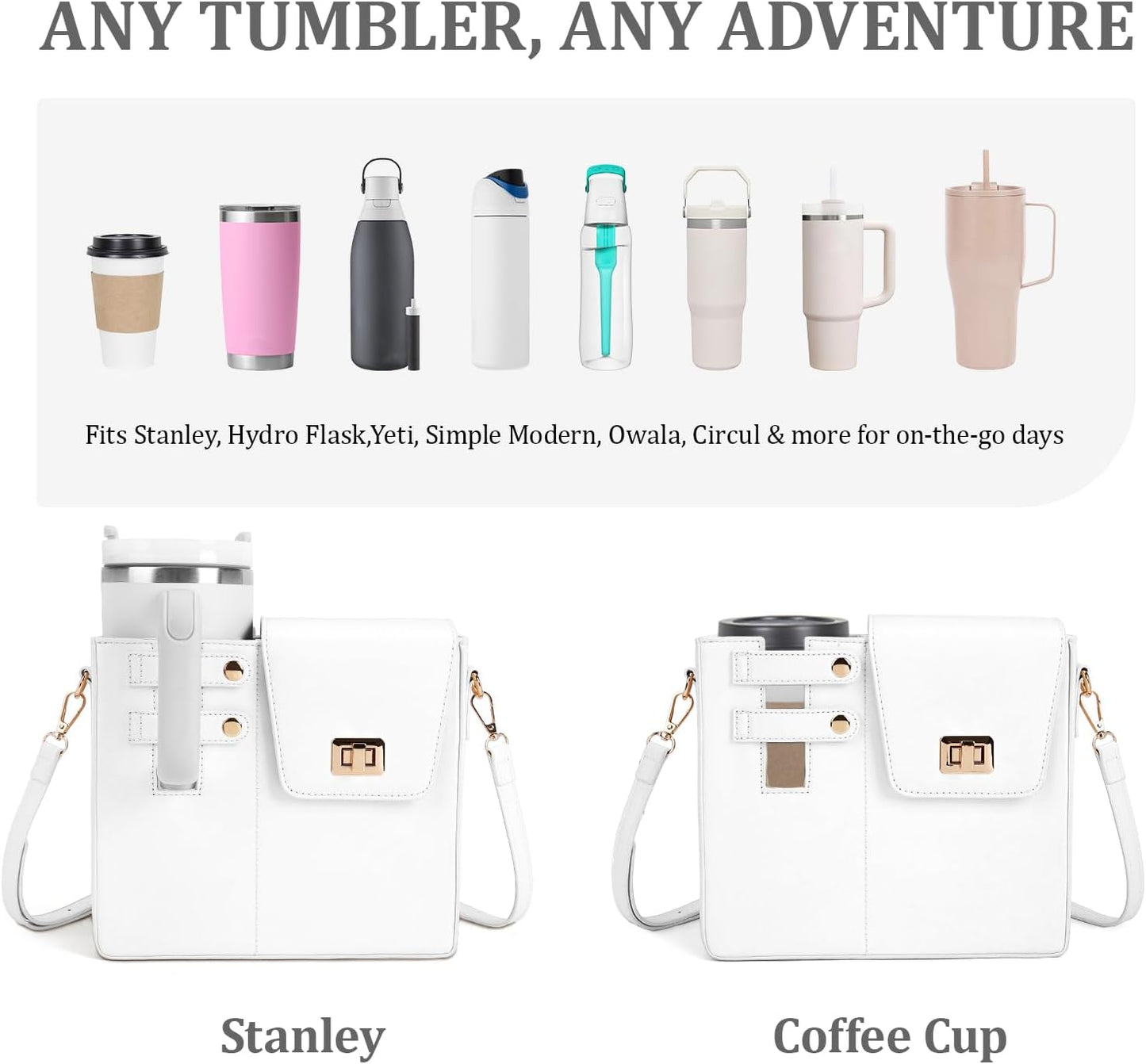 Stanley Purse Cup Holder Bag- Outdoor Portable Crossbody Bag for Stanley Cup Tumbler Purse