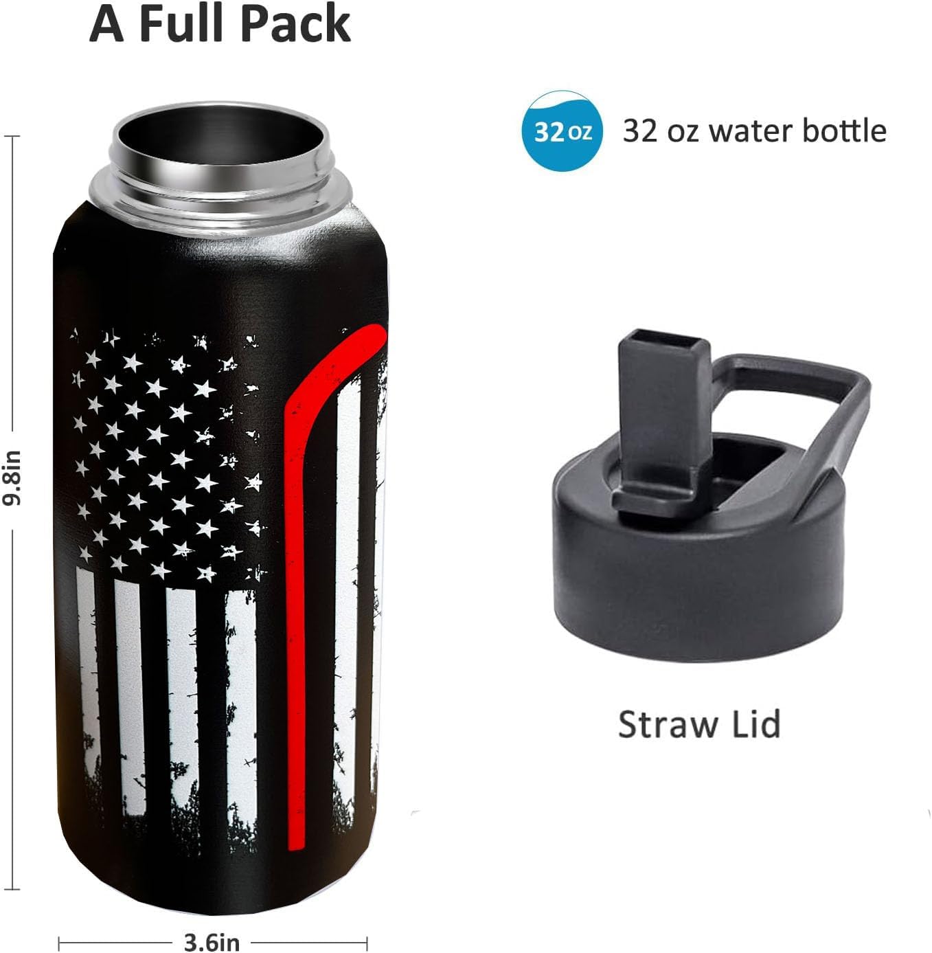 32oz Pickleball Water Bottle Insulated Vacuum Stainless Steel Tumbler Travel Mugs With Straw for Game Sport,Pickleball Accessories