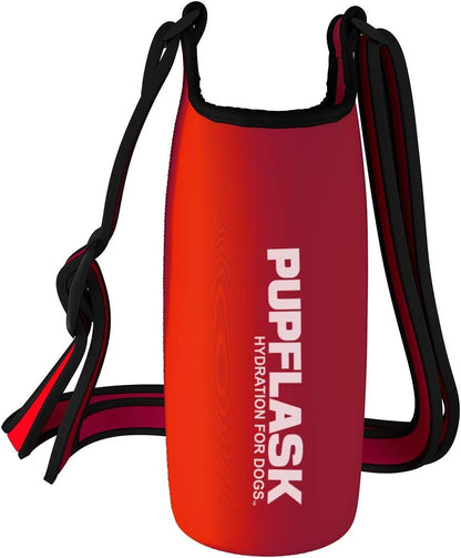 Tuff Pupper PupFlask Insulated Neoprene Dog Water Bottle Holder Sling with Wide Adjustable Shoulder Strap, Great for Travel, Walking, Hiking, Portable Pet Water Bottle Holder (40 OZ, Nebulas Blue)
