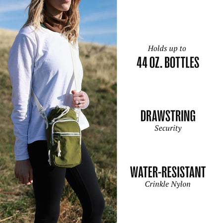 Thread Wallets Water Bottle Sling Crossbody Bag – Small Cross Body Sling with Pockets for Water Bottle, Cash, Phone & Keys