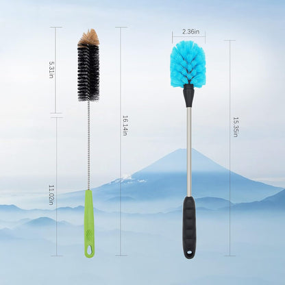 Long Bottle Brush, 17 in Bendable Cleaner Brushes for Cleaning Neck Beer Bottles, Wine, Baby Bottles, Water Bottles, Tumblers, Flask, Bird Feeder, Vase, Pipes and Brewing Supplies Black/1Pack