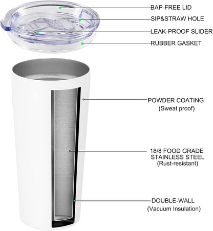 VEGOND 20oz Tumbler Bulk with Lid and Straw 1 Pack, Stainless Steel Vacuum Insulated Tumbler, Double Wall Coffee Cup Travel Mug, River Green