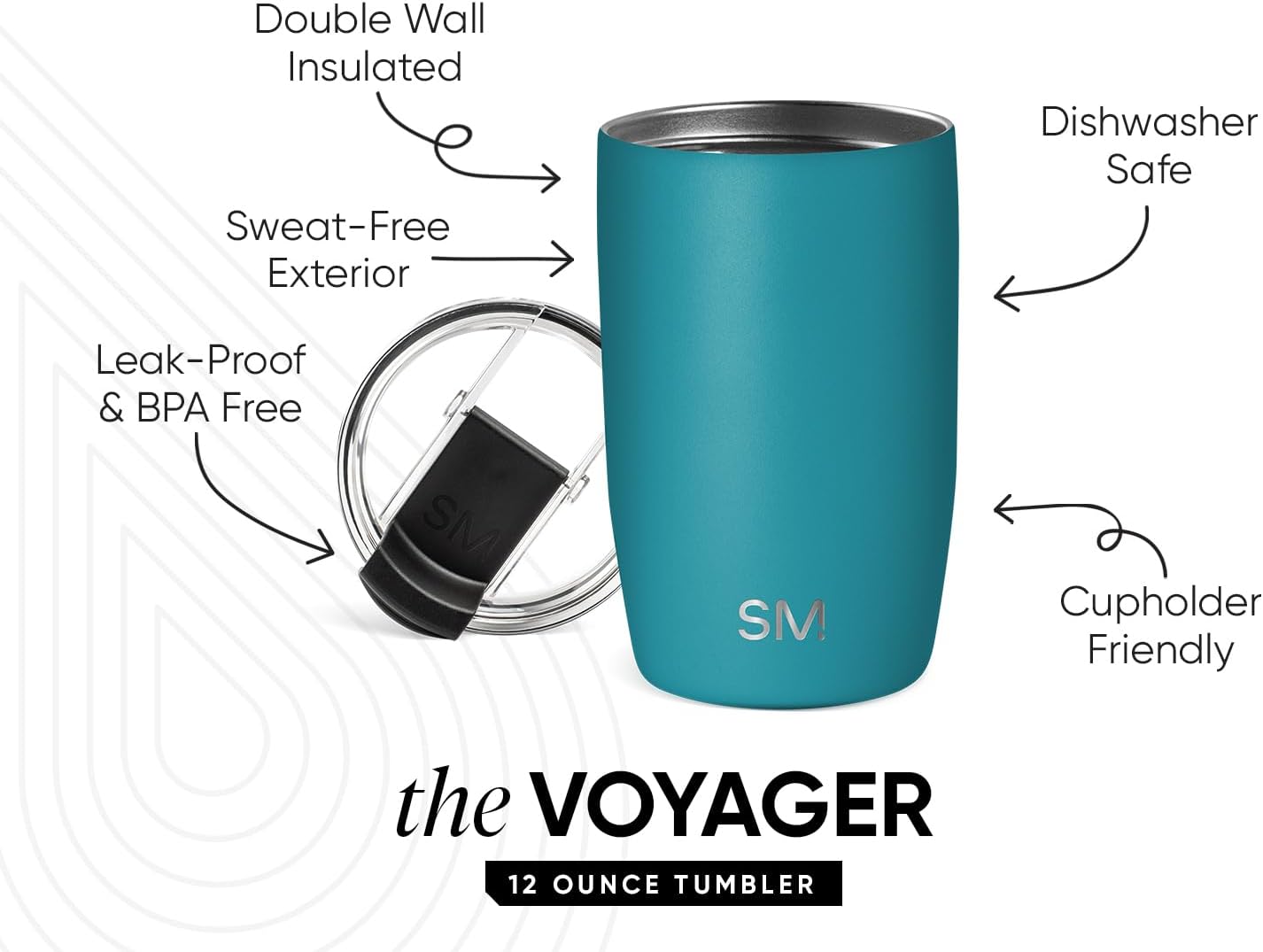 Simple Modern Voyager Tumbler with Flip Lid | Travel Coffee Mug | Insulated Stainless Steel Cold Brew Iced or Hot Coffee Cup | Gifts for Women Men Her Him | 16oz, Almond Birch