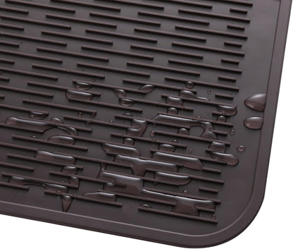MicoYang Silicone Dish Drying Mat for Multiple Usage,Easy clean,Eco-friendly,Heat-resistant Silicone Mat for Kitchen Counter,Sink,Bar,Bottle,or Cup Green M 17 inches x 6 inches